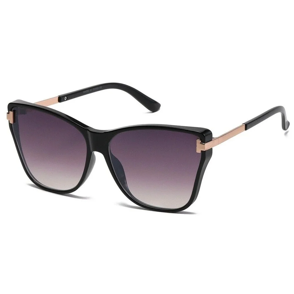 Cat‎ Eye Sunglasses Women Black Gold Designer Fashion Shades Beach Street Wear